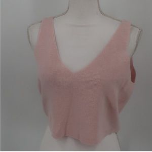 Favorite Daughter Knit Bra Top Cashmere Blend
Pink Sweater Tank Crop Top Large L